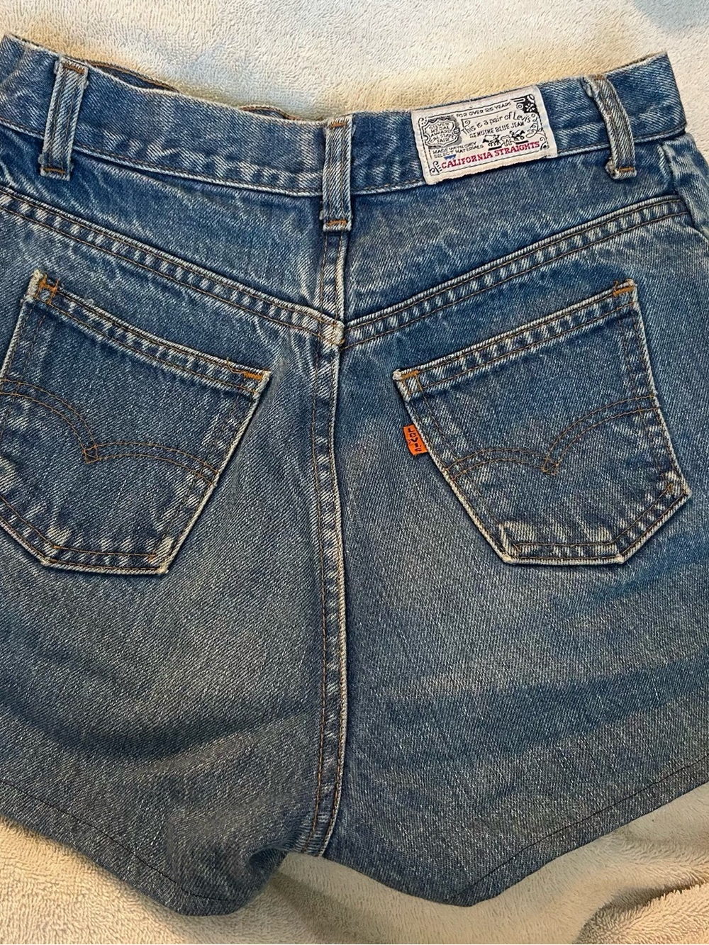 Vintage 1991 Levi’s 26048 Orange Tab High Waisted Denim Shorts Made in USA 29